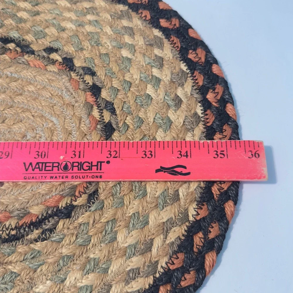 Rustic Braided Jute Table Runner Oval Moose Wildlife Cabin Lodge Decor 35.5x13.5